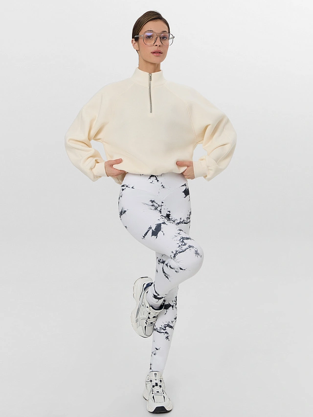 Легинсы женские белые с эффектом тай-дай - 11