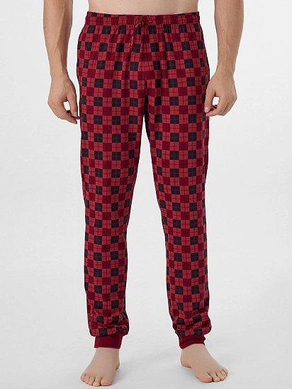 картинка Брюки мужские домашние красные в клетку от магазина мужской одежды Mark Formelle
