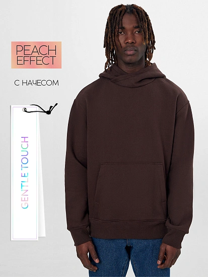 картинка Теплое худи мужское коричневое с начесом от магазина мужской одежды Mark Formelle