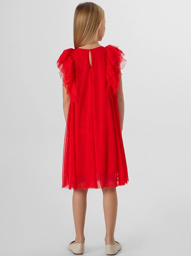 Нарядное платье для девочек красное - 3