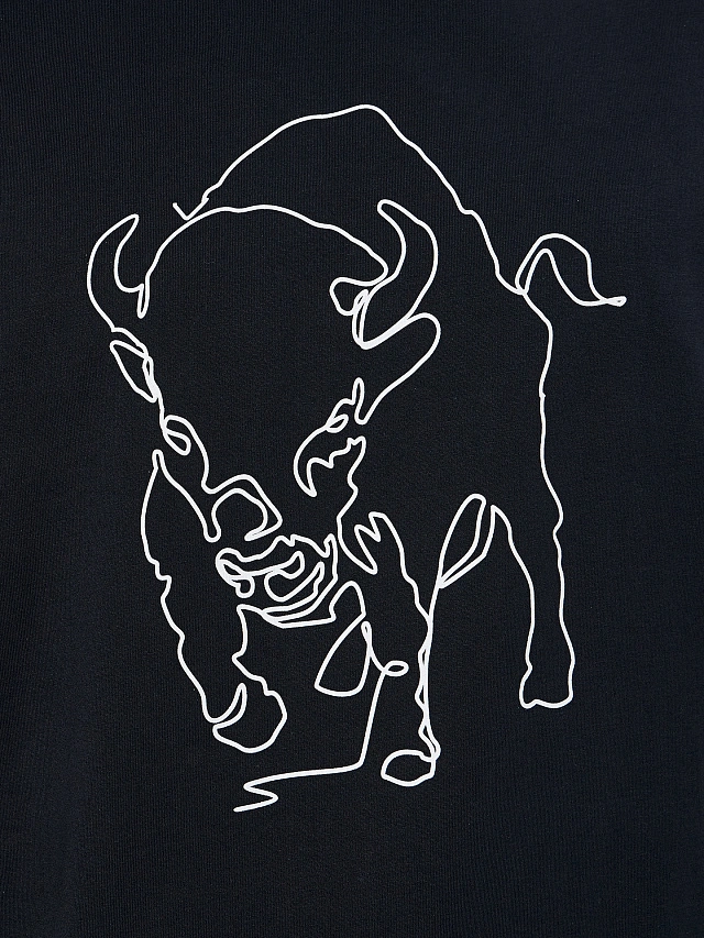 Футболка мужская черная с принтом Зубра - 5