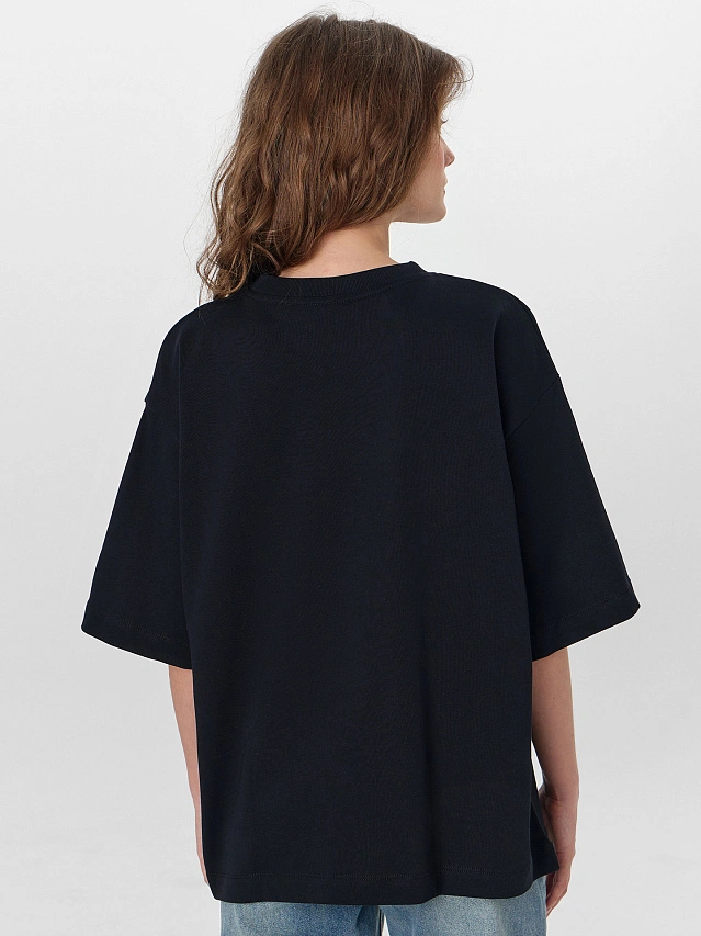 Футболка женская черная с надписью "Готова к вечеринке" - 3