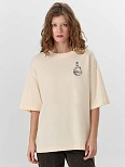 Футболка женская бежевая с принтом