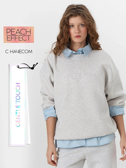 картинка Теплый свитшот женский серый с начесом от магазина стильной одежды Mark Formelle