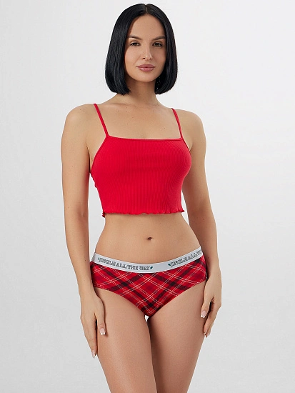 картинка Трусы шорты женские новогодние в клетку от магазина стильной одежды Mark Formelle