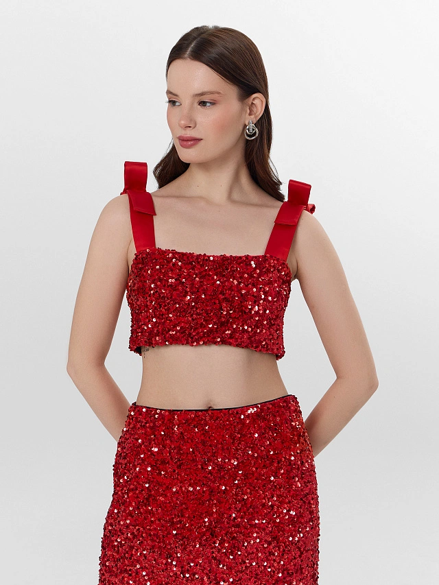 Топ женский Mark Formelle x Ольга Бузова с пайетками - 6