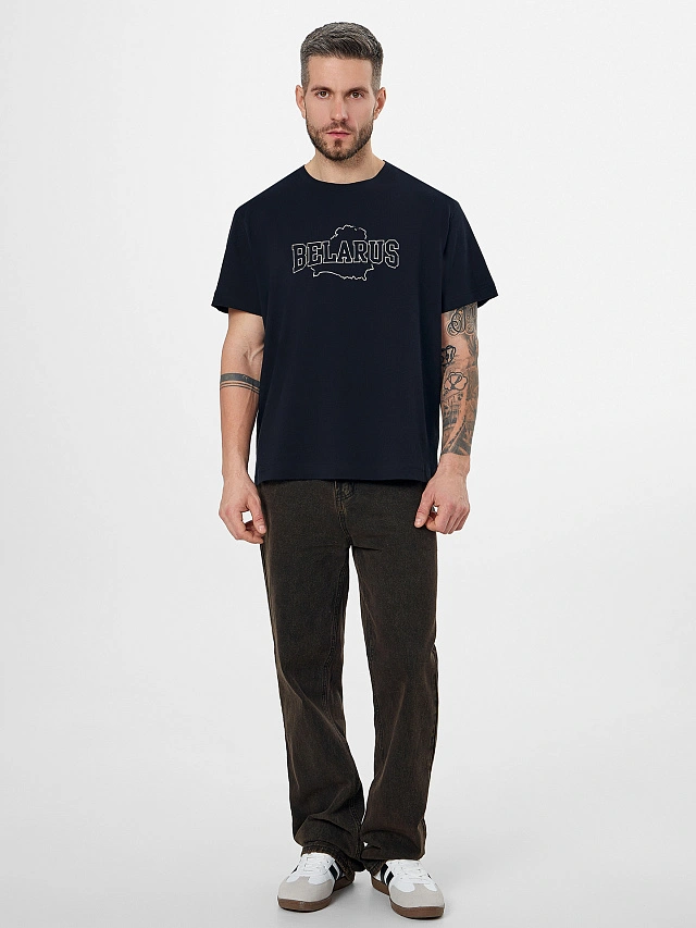 Футболка мужская черная с надписью "Belarus" - 3