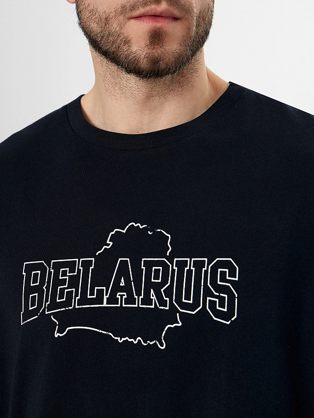 Футболка мужская черная с надписью "Belarus" - 4