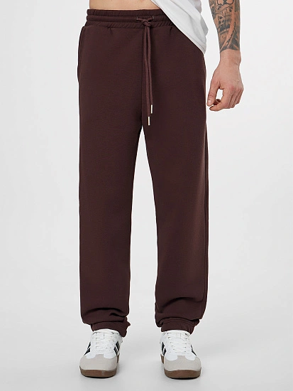 картинка Теплые брюки джоггеры мужские коричневые от магазина мужской одежды Mark Formelle