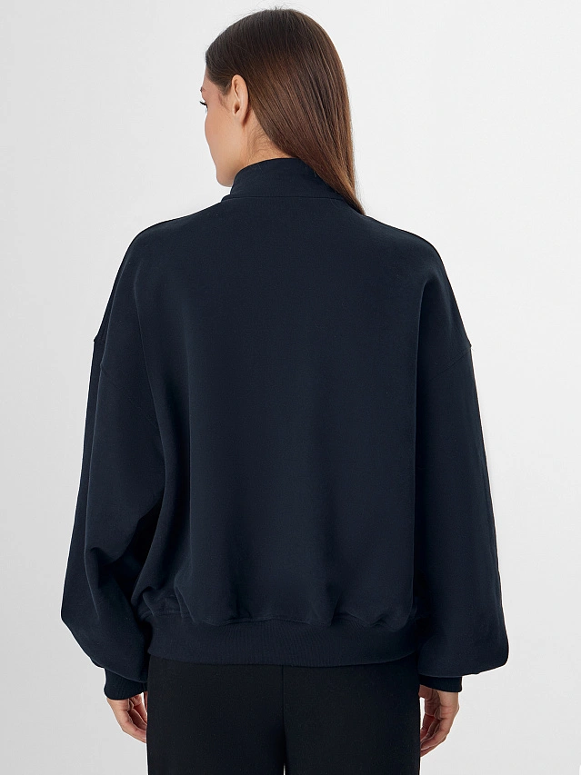 Толстовка женская черная на молнии - 2