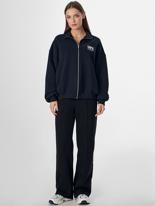 Толстовка женская черная на молнии - 3