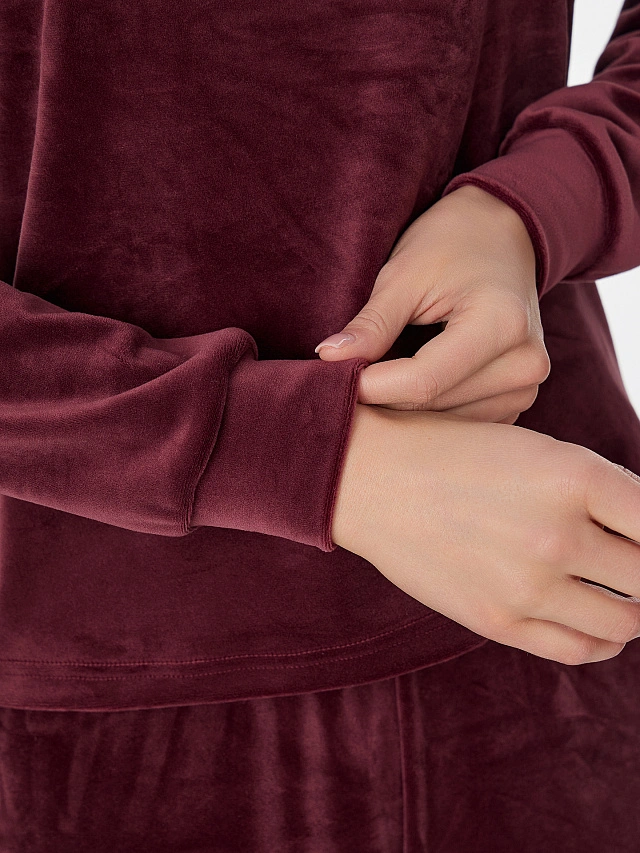 Комплект женский бордовый велюровый - 5