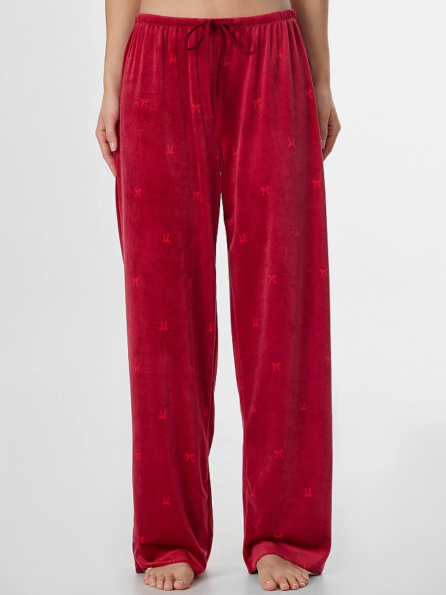 Комплект домашний женский велюровый красный - 8