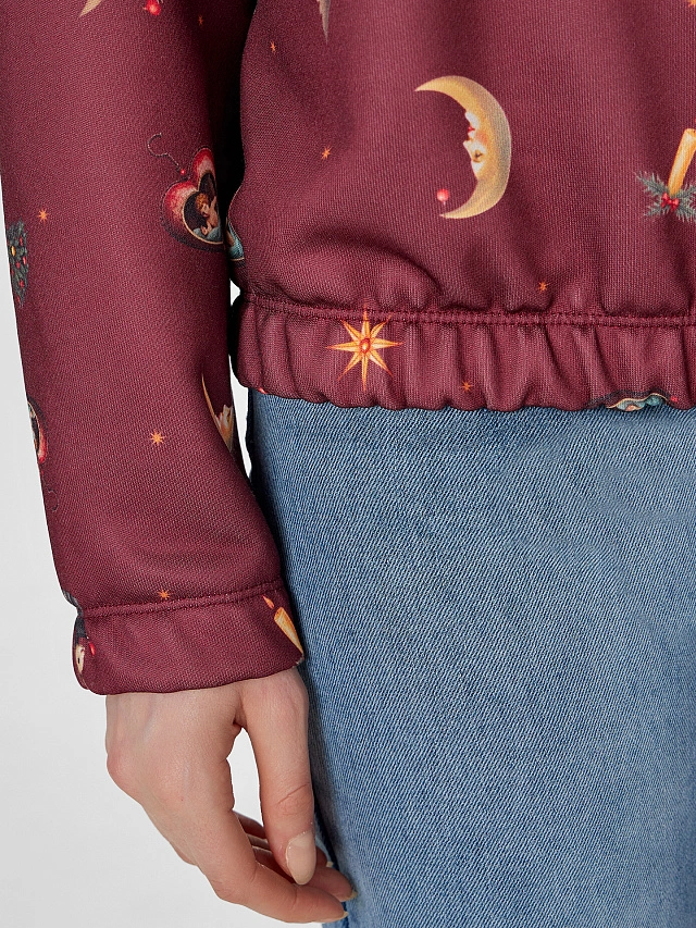 Теплый свитшот женский Mark Formelle x Ольга Бузова бордовый - 7