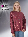 Теплый свитшот женский Mark Formelle x Ольга Бузова бордовый