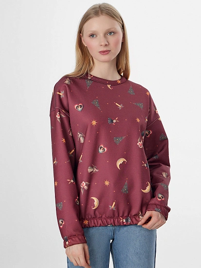 картинка Теплый свитшот женский бордовый от магазина стильной одежды Mark Formelle