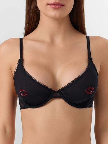 Бюстгальтер женский с мягкими чашками черный