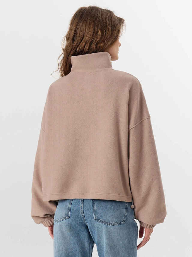 Свитшот женский бежевый из флиса - 2