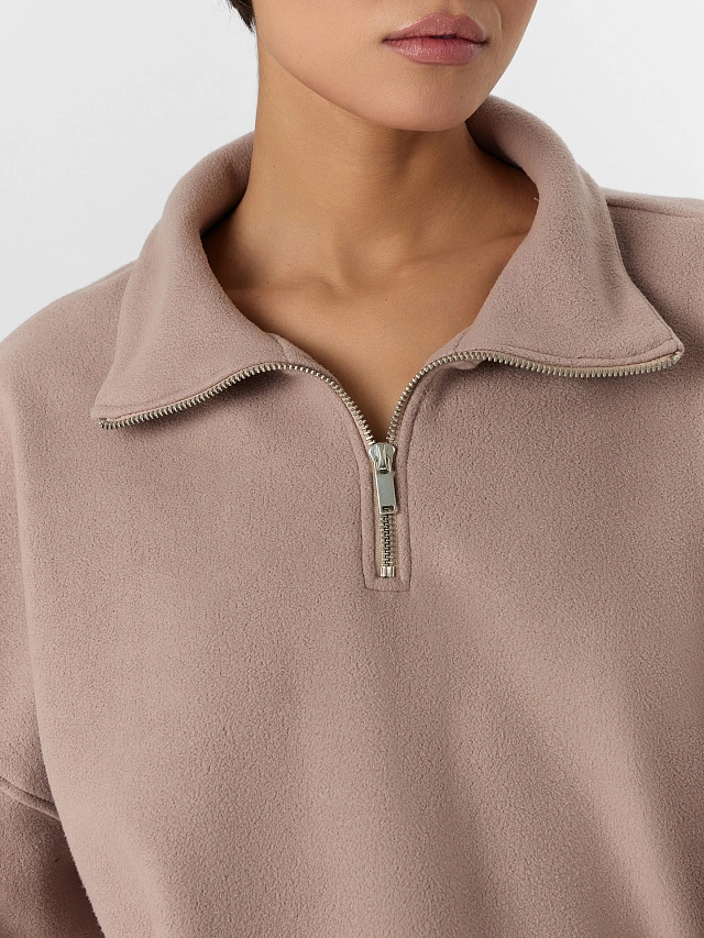 Свитшот женский бежевый из флиса - 10