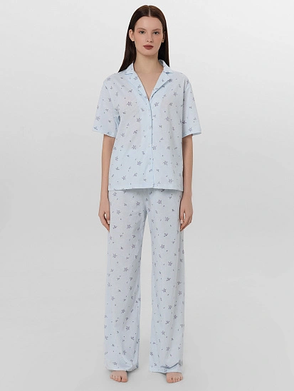 картинка Комплект домашний женский голубой от магазина стильной одежды Mark Formelle