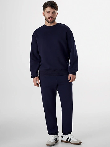 Теплый комплект мужской темно-синий с начесом