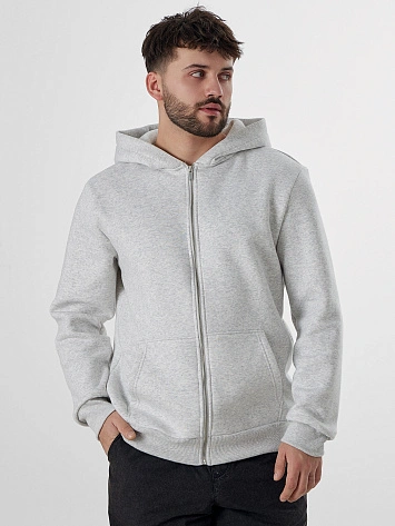 Жакет мужской серый на молнии с начесом