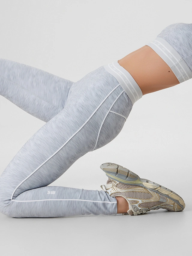 Легинсы спортивные женские серые - 9