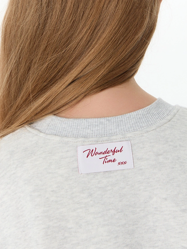 Теплый свитшот для девочек серый с начесом - 7