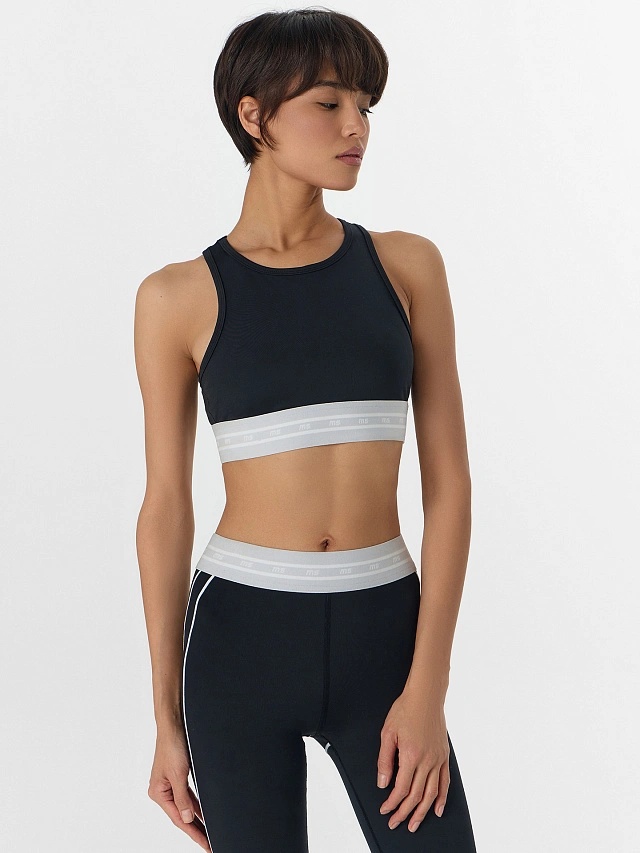 Топ женский спортивный черный - 5