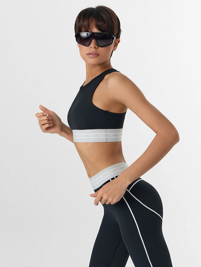 Топ женский спортивный черный - 8