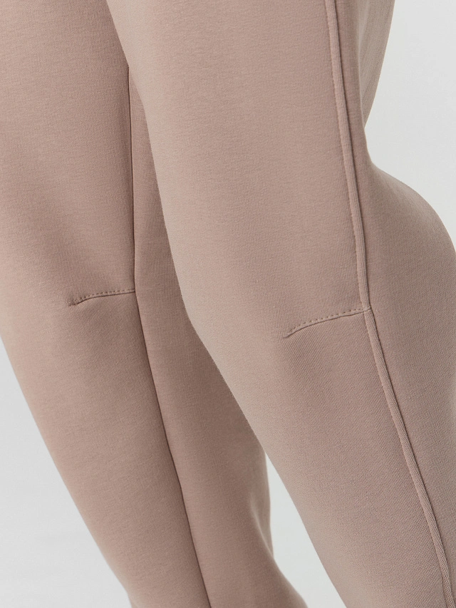 Брюки спортивные женские бежевые с начесом - 5