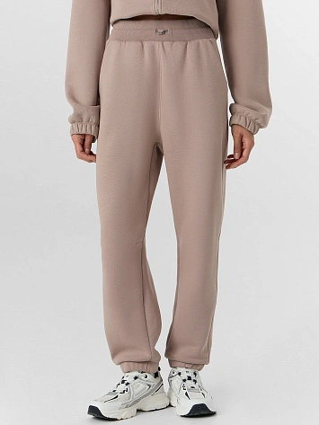 Брюки спортивные женские бежевые с начесом