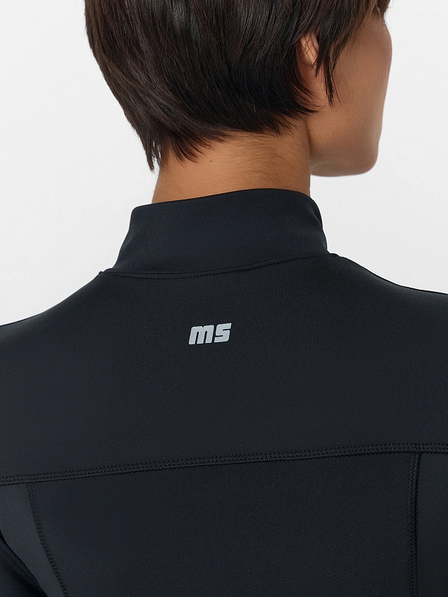 Рашгард спортивный женский на молнии черный - 8