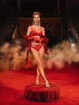 Трусы слипы женские красные кружевные с сеткой