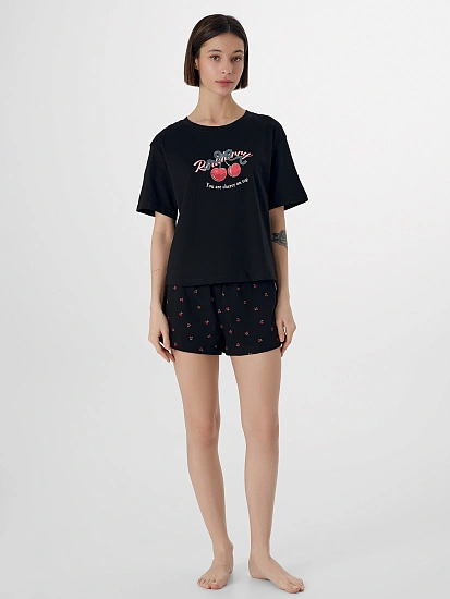 картинка Комплект домашний женский черный от магазина стильной одежды Mark Formelle