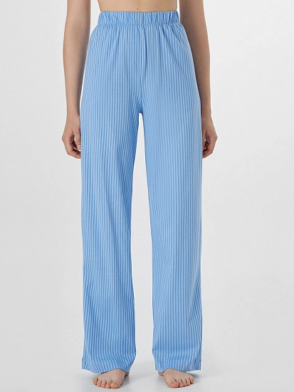 картинка Брюки домашние женские голубые в полоску от магазина стильной одежды Mark Formelle
