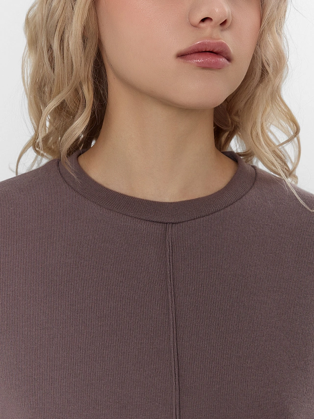 Комплект женский коричневый: джемпер и брюки - 7