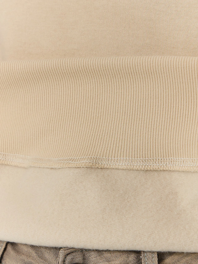 Теплое худи женское бежевое с начесом - 7