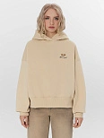Теплое худи женское бежевое с начесом