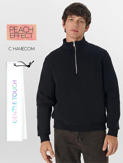 картинка Теплый свитшот мужской черный с начесом от магазина мужской одежды Mark Formelle