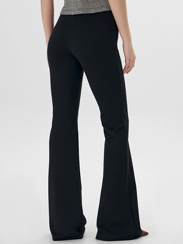 Брюки клеш женские черные - 2