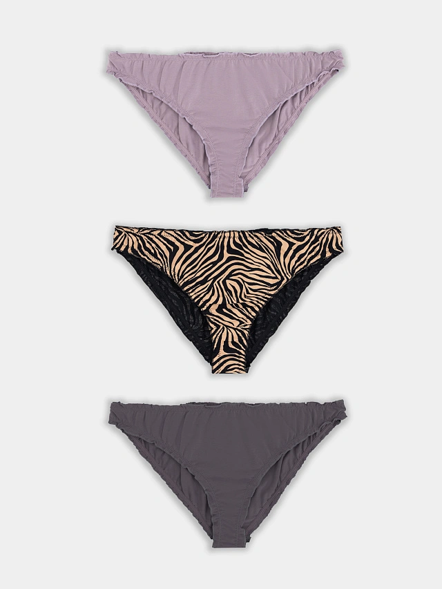 Трусы слипы женские в наборе, 3 шт - 9