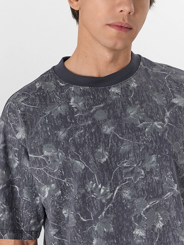 Футболка мужская серая с узором - 4