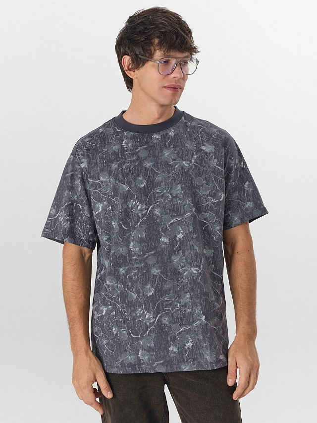 Футболка мужская серая с узором - 5