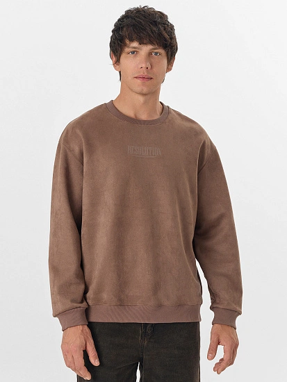 картинка Свитшот мужской бежевый с эффектом замши от магазина мужской одежды Mark Formelle