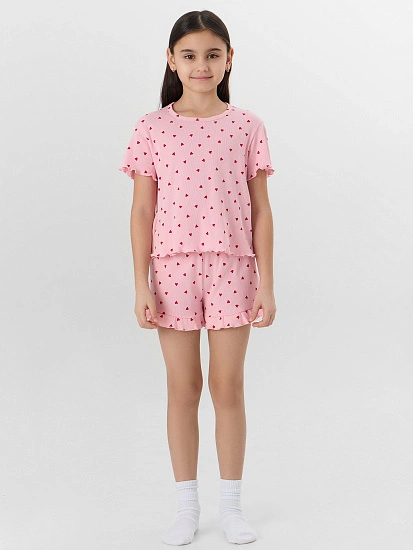 картинка КОМПЛЕКТ ДЛЯ ДЕВОЧЕК (ФУТБОЛКА, ШОРТЫ) от известного бренда одежды для девочек Mark Formelle