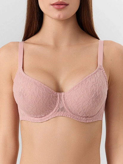 картинка Бюстгальтер макси женский розовый с кружевом от магазина стильной одежды Mark Formelle