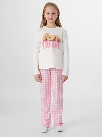 Комплект для девочек розовый с надписью "cutie beauty"