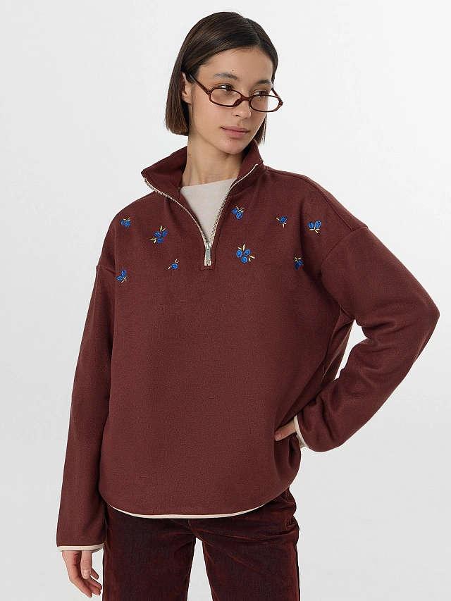 Толстовка женская коричневая из флиса - 7