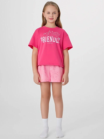 Комплект домашний для девочек с надписью "friendly moments"